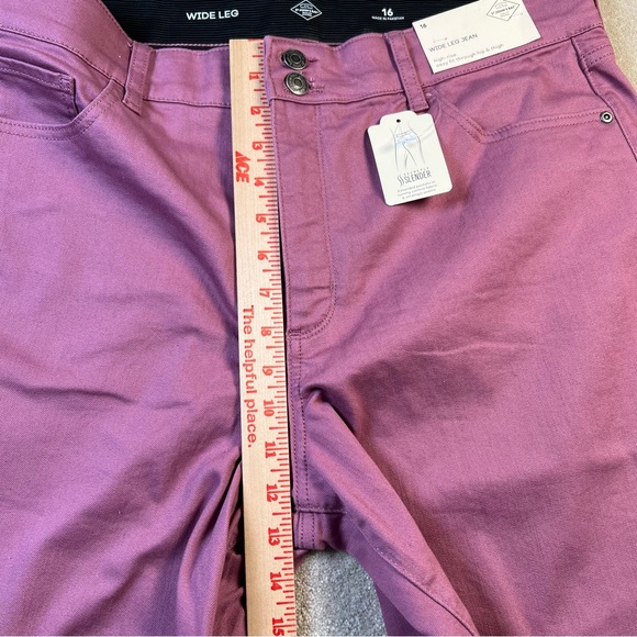 Wide Leg Pants Secretly‎ Slender St Johns Bay High Rise Rose Pink New Women's 16 - Picture 7 of 11